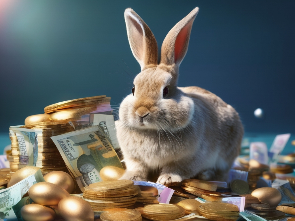Robert Zerbe / Ein Osterhase sitzt auf viel Geld / SDXL 1.0 (leonardo.ai) Ein Osterhase sitzt auf viel Geld