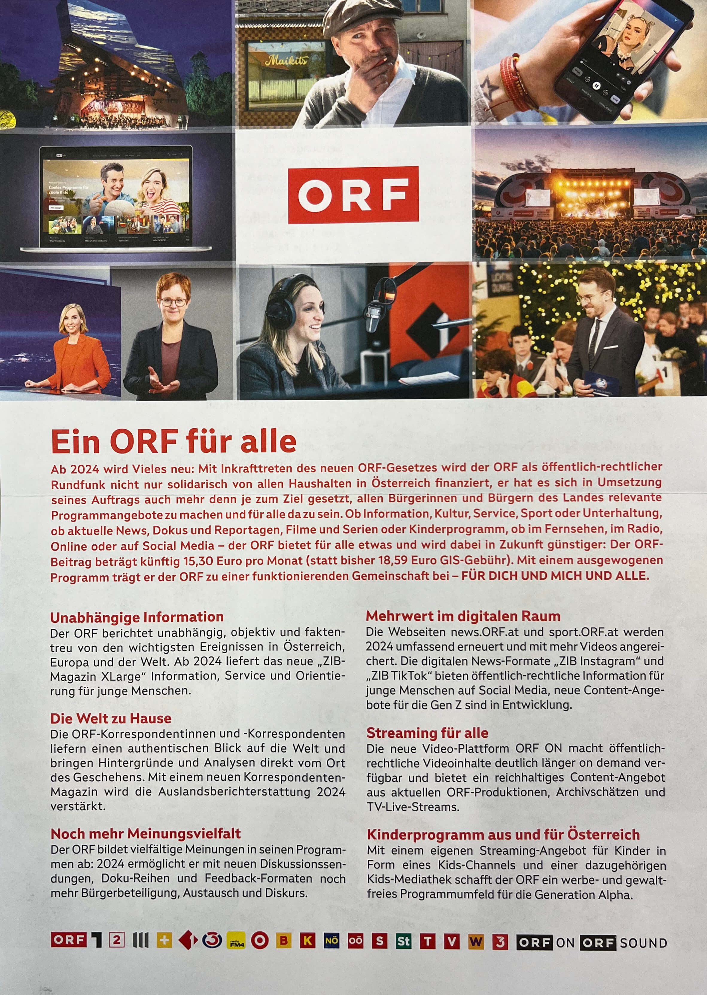 Werbeflyer Ein ORF für alle von der OBS Seite 1