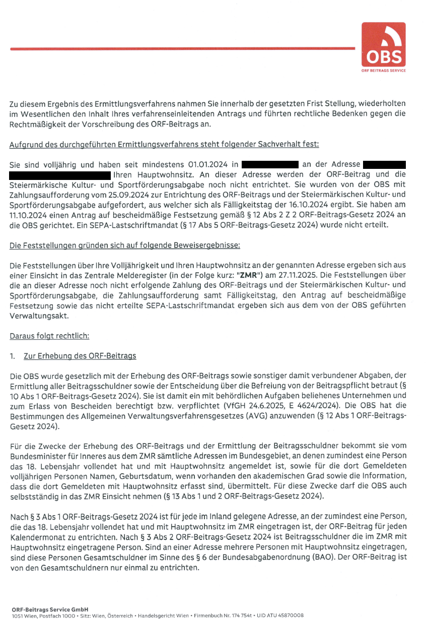 Bescheid von der OBS Seite 2