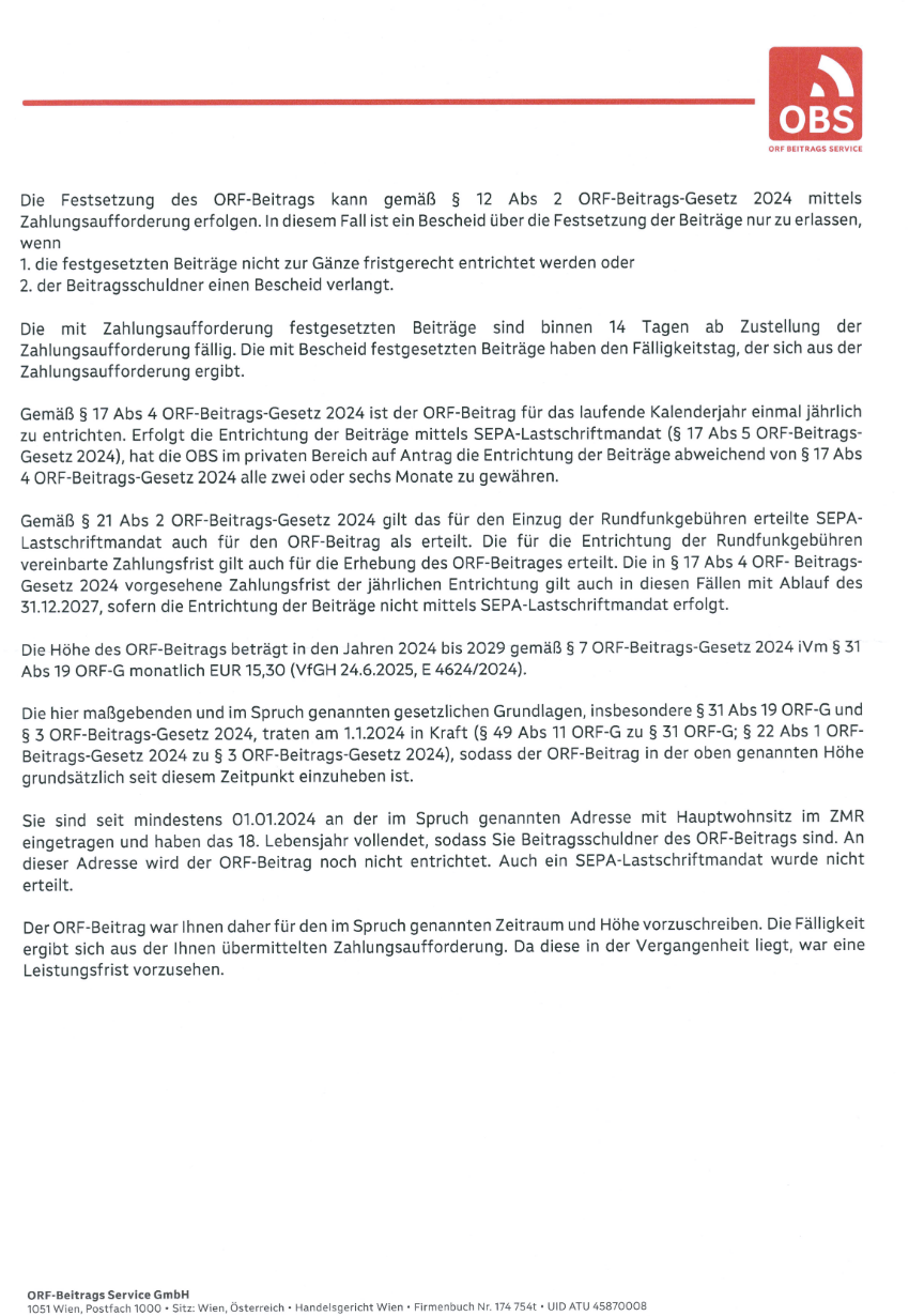 Bescheid von der OBS Seite 3